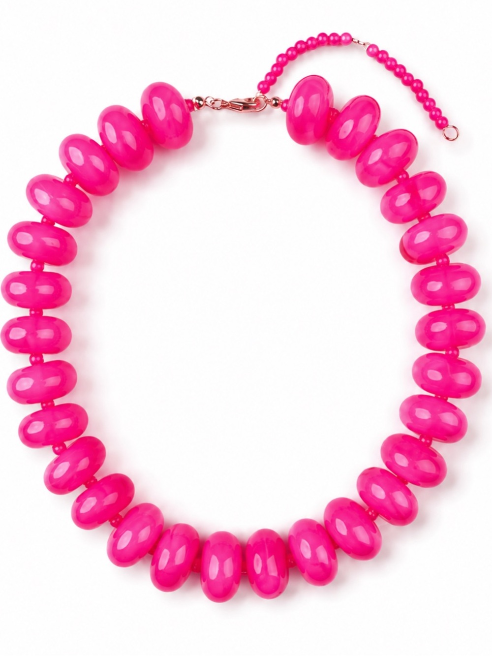 New! Pink Marbled Chunky Beaded Statement Dopamine Necklace (2001) NWOT